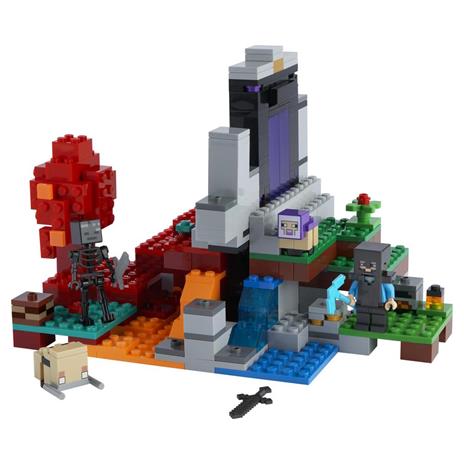 LEGO Minecraft 21172 Il Portale in Rovina, Set Giocattoli per Bambini con Steve, la Pecorella e il Baby Hoglin - 7