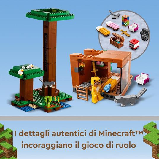 LEGO Minecraft 21174 La Casa sull'Albero Moderna, Giocattoli per Bambini con il Personaggio di Charged Creeper - 5