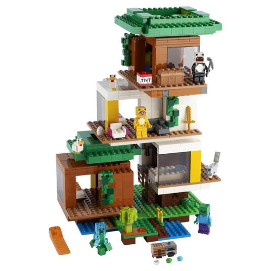 LEGO Minecraft 21174 La Casa sull'Albero Moderna, Giocattoli per Bambini con il Personaggio di Charged Creeper - 7
