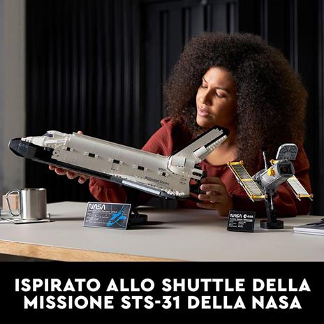 LEGO Icons 10283 NASA Space Shuttle Discovery, Set Fai da Te per Adulti, Modellino da Costruire con Telescopio Hubble - 3