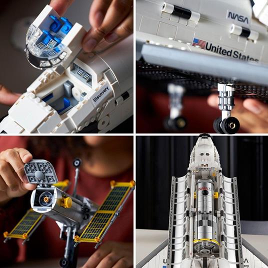 LEGO Icons 10283 NASA Space Shuttle Discovery, Set Fai da Te per Adulti, Modellino da Costruire con Telescopio Hubble - 6