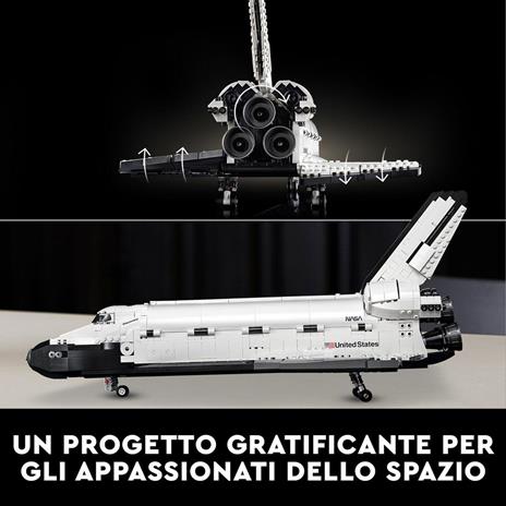 LEGO Icons 10283 NASA Space Shuttle Discovery, Set Fai da Te per Adulti, Modellino da Costruire con Telescopio Hubble - 7