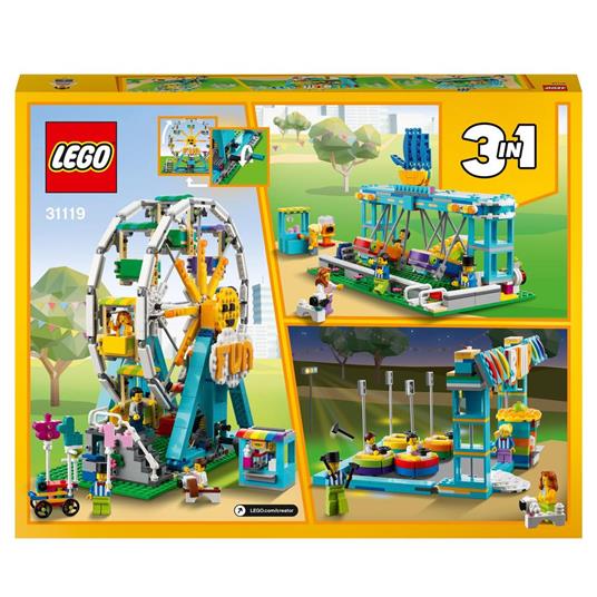 LEGO Creator 31119 3 in 1 Ruota Panoramica, Autoscontro e Giostra, Playset  Parco Giochi, Costruzioni per Bambini dai 9 Anni - LEGO - Creator - Edifici  e architettura - Giocattoli
