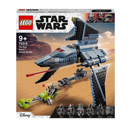 LEGO Star Wars 75314 Shuttle di Attacco The Bad Batch, Set da Costruzione con 5 Personaggi Cloni e Droide Gonk, Giocattoli
