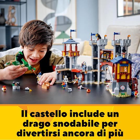LEGO Creator 31120 3 in 1 Castello Medievale, Torre e Mercato con Catapulta e Drago Giocattolo, Include 3 Minifigure - 3