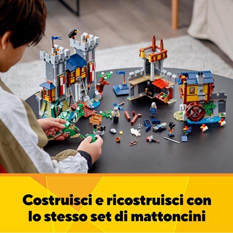 LEGO Creator 31120 3 in 1 Castello Medievale, Torre e Mercato con Catapulta e Drago Giocattolo, Include 3 Minifigure - 7