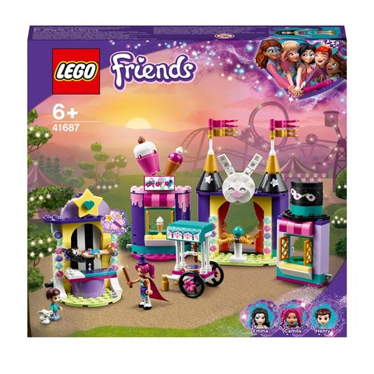 LEGO Friends 41687 Gli Stand del Luna Park Magico, Costruzioni per Bambini  dai 6 Anni con 2 Mini Bamboline e 1 Micro-Doll