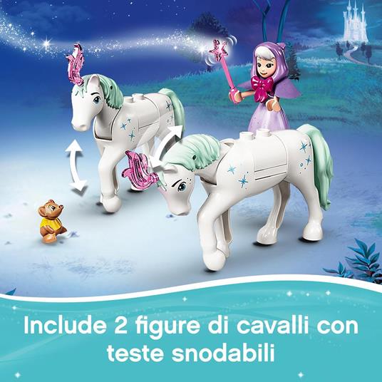 LEGO Disney Princess 43192 La Carrozza Reale di Cenerentola con 2 Mini Bamboline e Cavalli, Giocattolo e Idea Regalo - 5