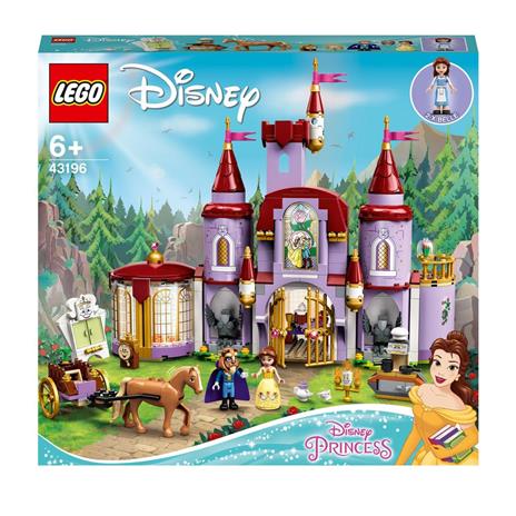 LEGO Disney Princess 43196 Il Castello di Belle e della Bestia, Set delle Principesse con 3 Mini Bamboline