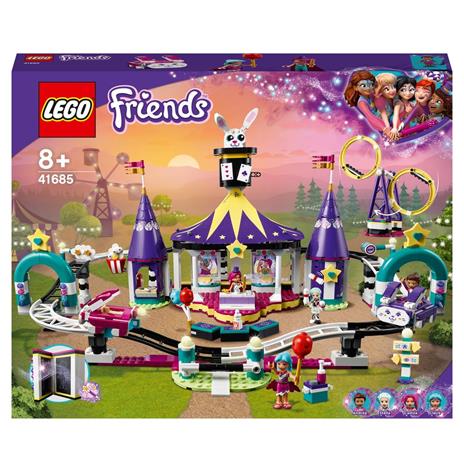 LEGO Friends 41685 Le Montagne Russe del Luna Park Magico, Set di Costruzioni per Bambini dai 8 Anni con 4 Mini Bamboline