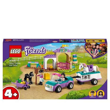 LEGO Friends 41441 Addestramento Equestre e Rimorchio, Set per Bambini dai 4 Anni con 2 Mini Bamboline e Cavallo Giocattolo