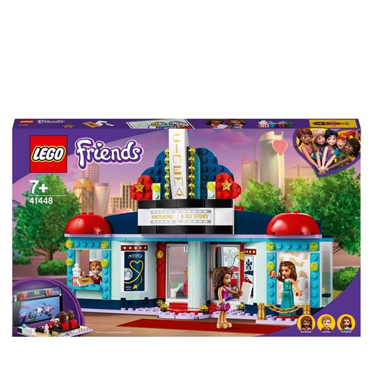 LEGO Friends 41448 Il Cinema di Heartlake City, Set con Porta Cellulare o Tablet e 3 Mini Bamboline, Costruzioni per Bambini