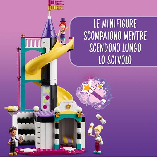 LEGO Friends 41689 La Ruota Panoramica e lo Scivolo Magici, Costruzioni per Bambini a Tema Parco Giochi con Mini Bamboline - 4