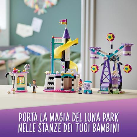LEGO Friends 41689 La Ruota Panoramica e lo Scivolo Magici, Costruzioni per Bambini a Tema Parco Giochi con Mini Bamboline - 6