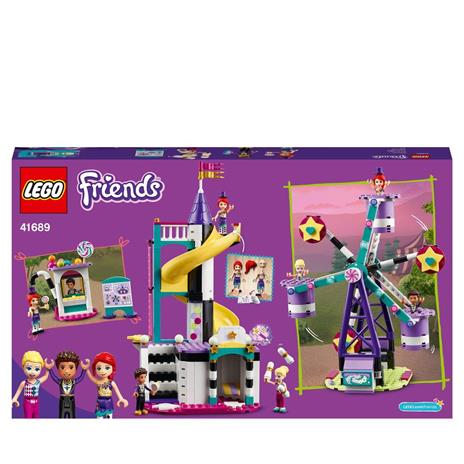 LEGO Friends 41689 La Ruota Panoramica e lo Scivolo Magici, Costruzioni per Bambini a Tema Parco Giochi con Mini Bamboline - 8