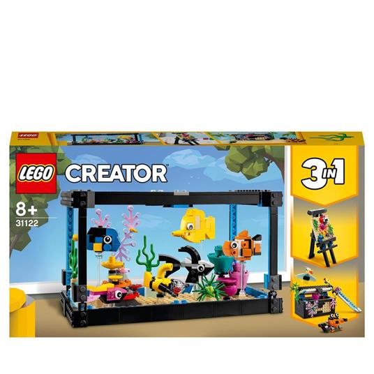 LEGO Creator 31122 3 in 1 Acquario, Cavalletto da Pittura o Forziere Pirata, Costruzioni per Bambini con Animali Giocattolo - 2