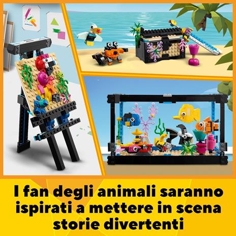 LEGO Creator 31122 3 in 1 Acquario, Cavalletto da Pittura o Forziere Pirata, Costruzioni per Bambini con Animali Giocattolo - 6