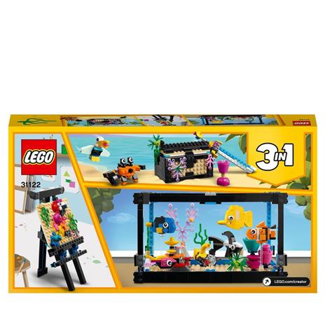 LEGO Creator 31122 3 in 1 Acquario, Cavalletto da Pittura o Forziere Pirata, Costruzioni per Bambini con Animali Giocattolo - 9