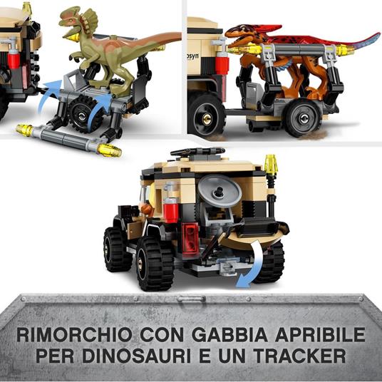 LEGO Jurassic World 76951 Trasporto del Piroraptor e del Dilofosauro, Giochi per Bambini di 7+ Anni, con Dinosauro Giocattolo - 4