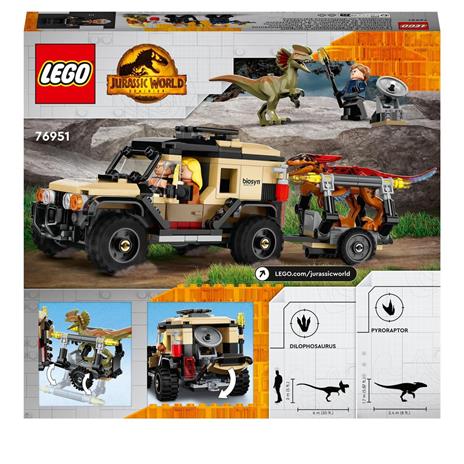 LEGO Jurassic World 76951 Trasporto del Piroraptor e del Dilofosauro, Giochi per Bambini di 7+ Anni, con Dinosauro Giocattolo - 9