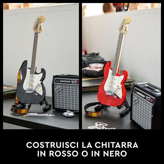 LEGO Ideas 21329 Fender Stratocaster, Kit Chitarra Fai da Te per Adulti, con Amplificatore