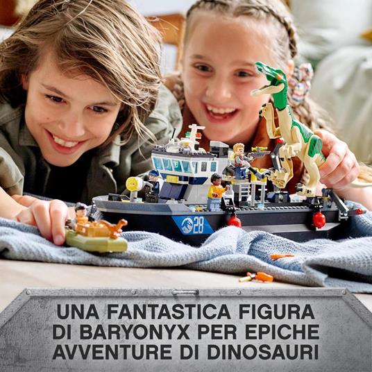 LEGO Jurassic World 76942 Fuga sulla Barca del Dinosauro Baryonyx, Regalo per Bambini e Bambine, Giochi con Minifigures - 2