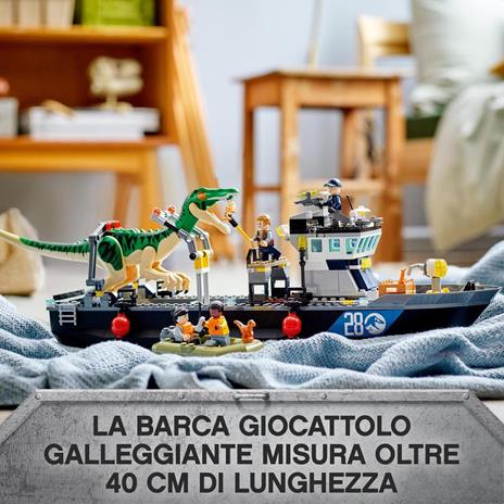 LEGO Jurassic World 76942 Fuga sulla Barca del Dinosauro Baryonyx, Regalo per Bambini e Bambine, Giochi con Minifigures - 3