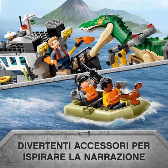 LEGO Jurassic World 76942 Fuga sulla Barca del Dinosauro Baryonyx, Regalo per Bambini e Bambine, Giochi con Minifigures - 4