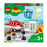LEGO DUPLO Town 10961 Aereo e Aeroporto Giocattolo per Bambini di 2 Anni con 3 Minifigure, Aeroplano e Torre di Controllo