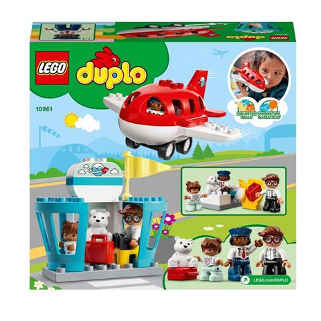 LEGO DUPLO Town 10961 Aereo e Aeroporto Giocattolo per Bambini di 2 Anni con 3 Minifigure, Aeroplano e Torre di Controllo - 8