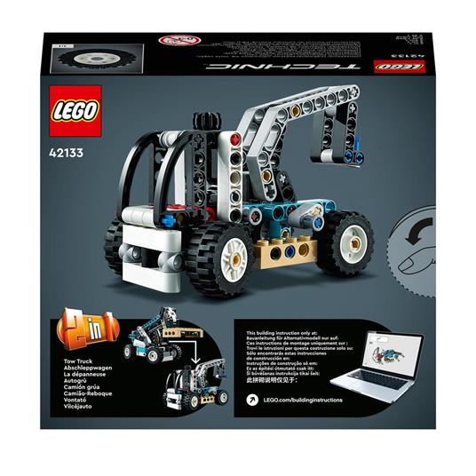 LEGO Technic 42133 Sollevatore Telescopico, Set 2in1 Camion Giocattolo e Carrello Elevatore, Giochi per Bambini di 7+ Anni - 8