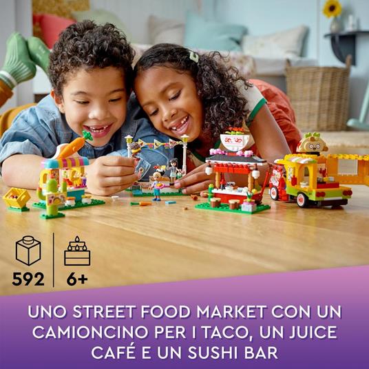 LEGO Friends 41701 Il Mercato dello Street Food, Include Camion dei Tacos e Bar dei Frullati, Giochi per Bambini - 2