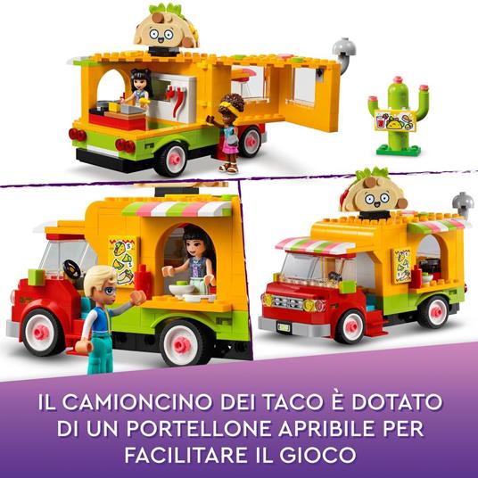 LEGO Friends 41701 Il Mercato dello Street Food, Include Camion dei Tacos e Bar dei Frullati, Giochi per Bambini - 4