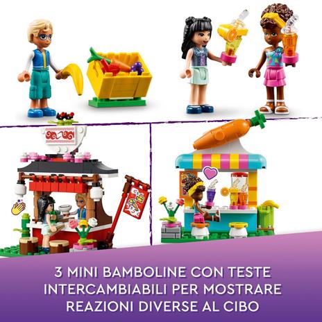 LEGO Friends 41701 Il Mercato dello Street Food, Include Camion dei Tacos e Bar dei Frullati, Giochi per Bambini - 5