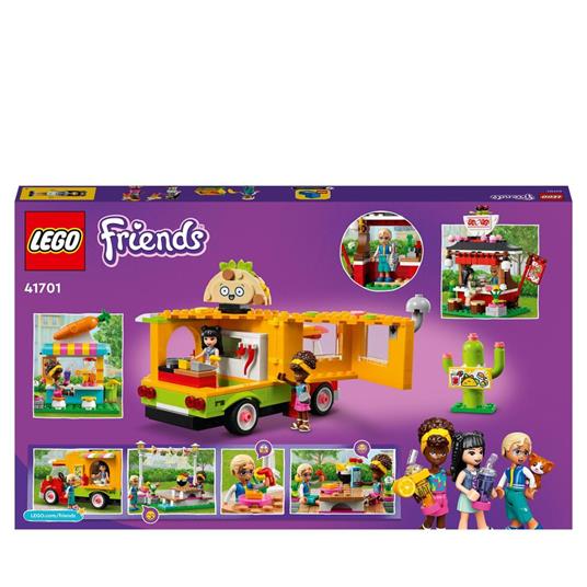 LEGO Friends 41701 Il Mercato dello Street Food, Include Camion dei Tacos e Bar dei Frullati, Giochi per Bambini - 10
