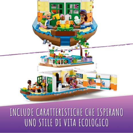 LEGO Friends 41702 Casa Galleggiante sul Canale, Giochi per Bambina e Bambino dai 7 Anni in su con Giardino - 4