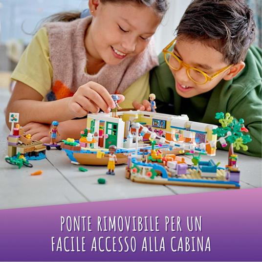 LEGO Friends 41702 Casa Galleggiante sul Canale, Giochi per Bambina e Bambino dai 7 Anni in su con Giardino - 6