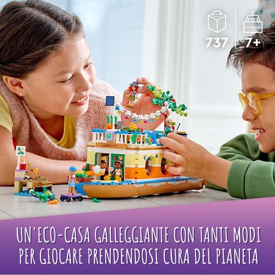 LEGO Friends 41702 Casa Galleggiante sul Canale, Giochi per Bambina e Bambino dai 7 Anni in su con Giardino - 4