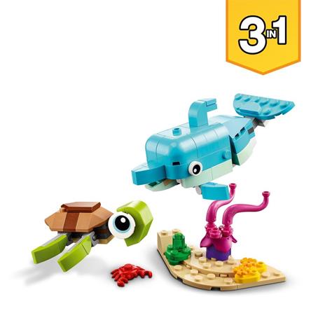 LEGO Creator 31128 3in1 Delfino e Tartaruga, Set con Animali, Cavalluccio e Lumaca di Mare, Giochi per Bambini di 6+ Anni - 3