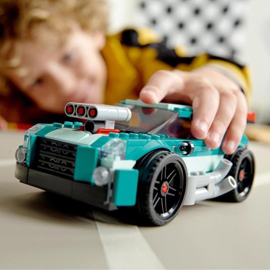 LEGO Creator 31127 3in1 Street Racer, Macchine Giocattolo, Auto da Corsa per Bambini di 7+ Anni, Costruzione con Mattoncini - 2