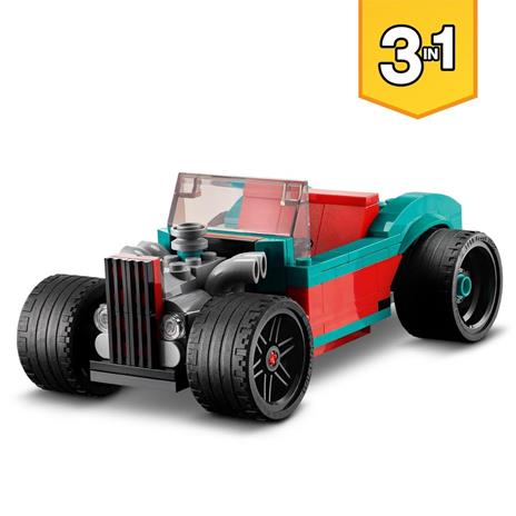 LEGO Creator 31127 3in1 Street Racer, Macchine Giocattolo, Auto da Corsa per Bambini di 7+ Anni, Costruzione con Mattoncini - 4