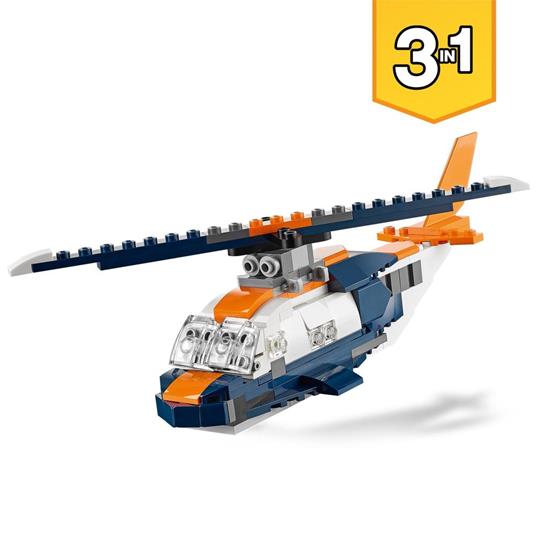 LEGO Creator 31126 3in1 Jet Supersonico, Giocattoli Creativi per Bambini di 7+ Anni con Aereo, Elicottero e Motoscafo - 4