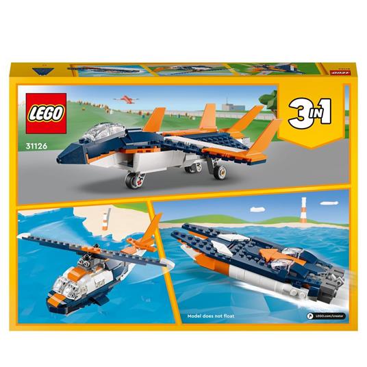 LEGO Creator 31126 3in1 Jet Supersonico, Giocattoli Creativi per