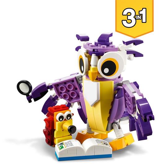 LEGO Creator 31125 3in1 Creature della Foresta Fantasy, Set con Animali Giocattolo per Bambini di 7+ Anni con Gufo e Coniglio - 3