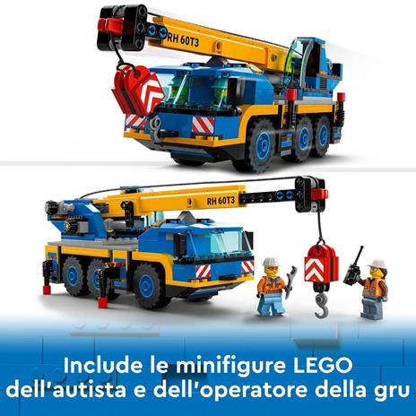 LEGO City Great Vehicles 60324 Gru Mobile, Veicoli da Cantiere, Camion Giocattolo, Giochi per Bambini dai 7 Anni in su - 4