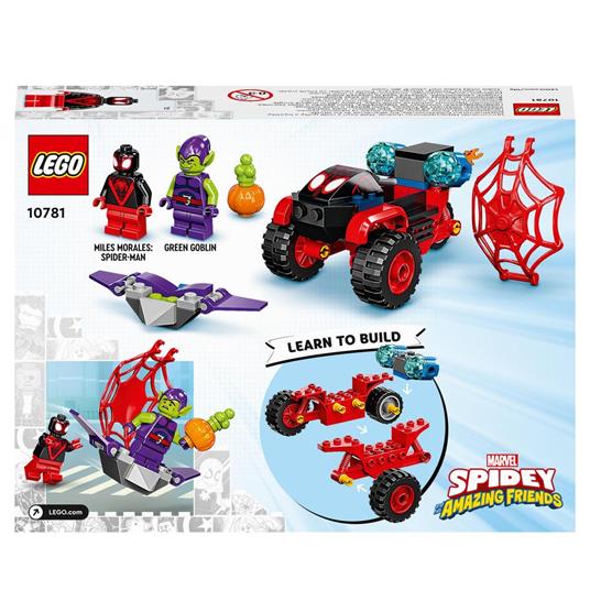 LEGO Marvel 10781 Spidey e i Suoi Fantastici Amici Miles Morales: La Techno Trike di Spider-Man, Macchina Giocattolo - 8