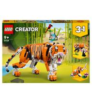 LEGO Creator 31129 3 in 1 Tigre Maestosa, si Trasforma in Panda o Pesce, Giocattolo Creativo con Animali, Regalo 9+ Anni