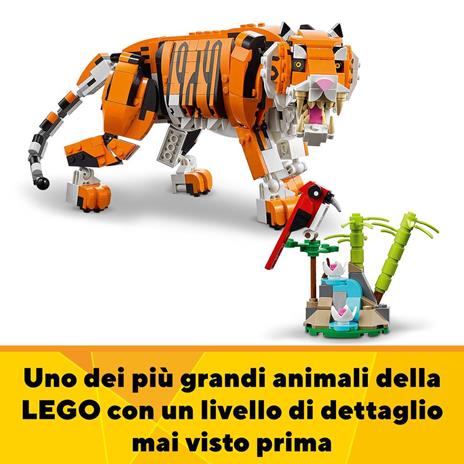 LEGO Creator 31129 3 in 1 Tigre Maestosa, si Trasforma in Panda o Pesce, Giocattolo Creativo con Animali, Regalo 9+ Anni - 5