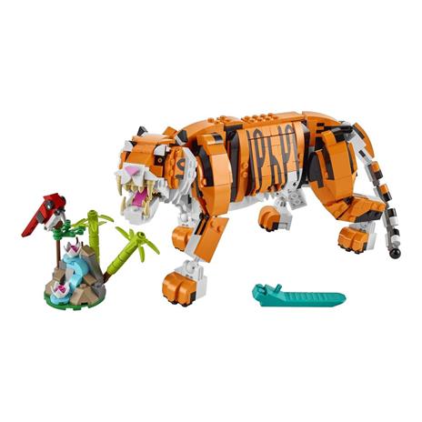 LEGO Creator 31129 3 in 1 Tigre Maestosa, si Trasforma in Panda o Pesce, Giocattolo Creativo con Animali, Regalo 9+ Anni - 9