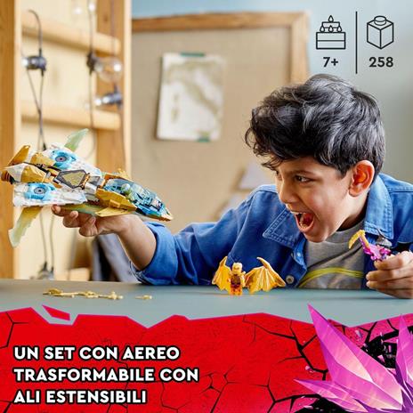 LEGO Ninjago 71770 Il Jet Dragone d'Oro di Zane, Set Serie TV Crystallized, Aereo Giocattolo, Giochi per Bambini dai 7 Anni - 2